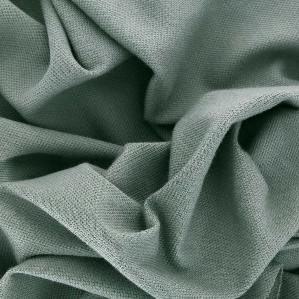 Cotton piquÃ© jersey fabric for polo shirts - Mint x50 cm - Perles & Co