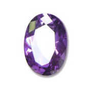 Cubic Zirconia oval cabochon  7x5mm Medium Purple|raw }}