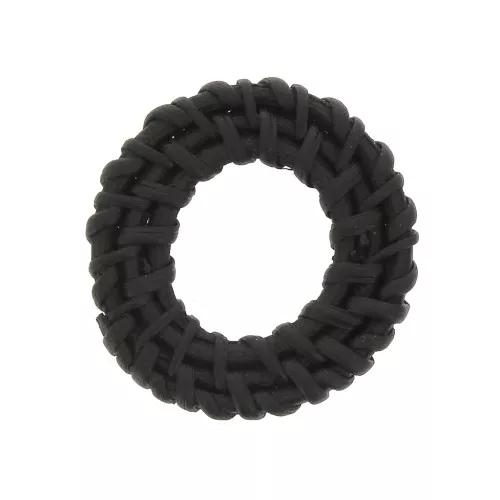 40mm Round Rattan Pendant - Mat Black x1