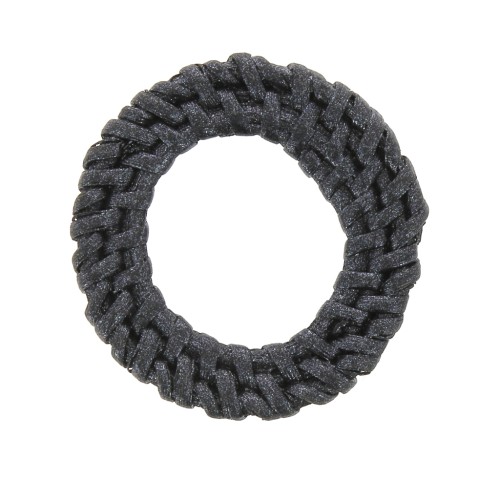 45mm Round Rattan Pendant - Black Pearl Effect x1