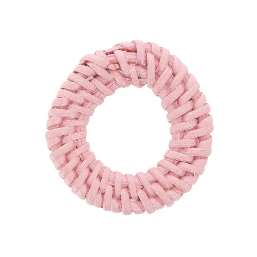 41mm Round Rattan Pendant - Light Pink Pearl Effect x1