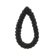 50x30mm Drop-shaped Rattan Pendant - Mat Black x1