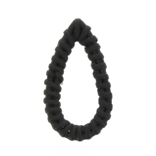 50x30mm Drop-shaped Rattan Pendant - Mat Black x1