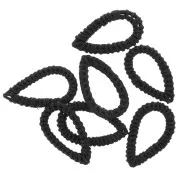 50x30mm Drop-shaped Rattan Pendant - Mat Black x1