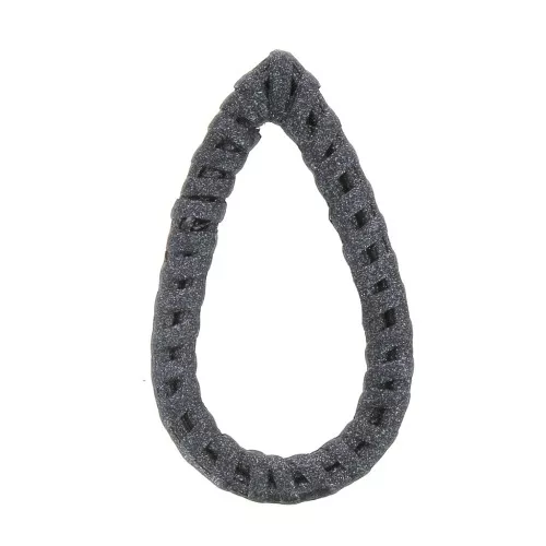 45x25mm Drop-shaped Rattan Pendant - Black Pearl Effect x1
