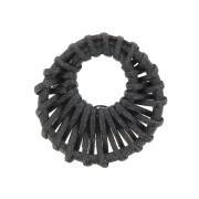 43mm Round Rattan Donut - Black Pearl Effect x1|raw }}