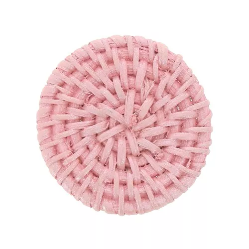 42mm Rattan round-shaped pendant - Light Pink Pearl Effect x1