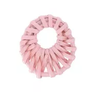 43mm Round Rattan Donut - Light Pink Pearl Effect x1