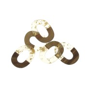 47x34.5mm Oval asymmetrical resin imitation wood pendant with golden fragments x1