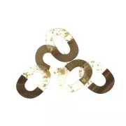 47x34.5mm Oval asymmetrical resin imitation wood pendant with golden fragments x1