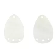 30x21mm Mother-of-pearl drop 4-hole pendant/spacer - Natural x2