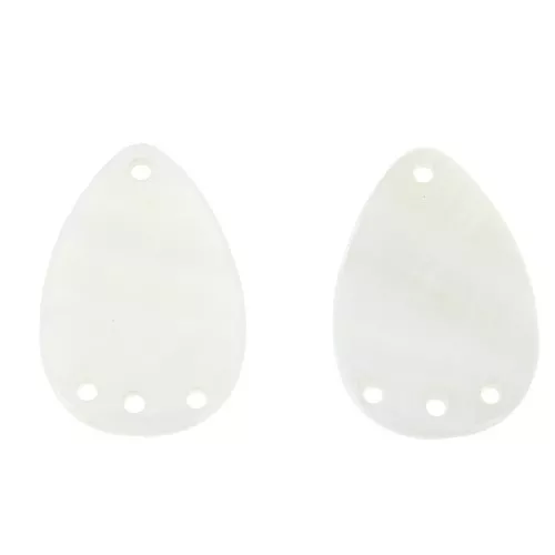 30x21mm Mother-of-pearl drop 4-hole pendant/spacer - Natural x2