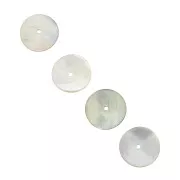 15mm Rondelle - Flat mother-of-pearl discs - Natural x4
