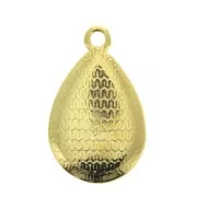 21x12mm Drop Pendant with Epoxy Resin - fine Gold plated - Black x1