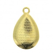 21x12mm Drop Pendant with Epoxy Resin - fine Gold plated - Green x1