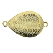 27x16mm 2 rings Drop spacer with epoxy resin - fine Gold plated - Green x1