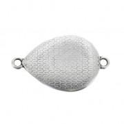 27x16mm 2 rings Drop spacer with epoxy resin - Antique Silver Tone - White x1