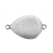 27x16mm 2 rings Drop spacer with epoxy resin - Antique Silver Tone - Turquoise x1