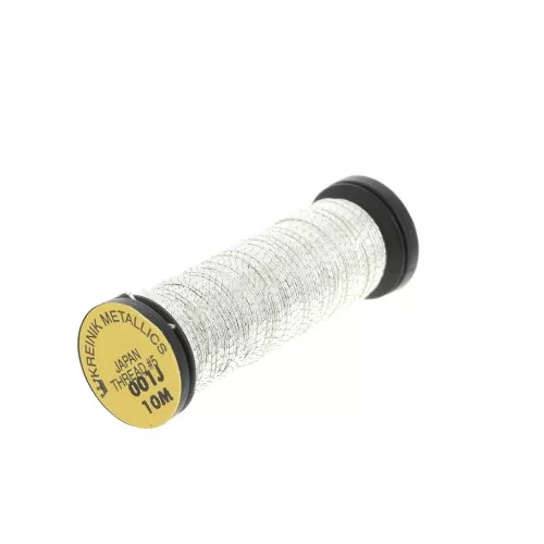 Size 5 Kreinik metallic thread for gold embroidery - Silver (001J) x10m