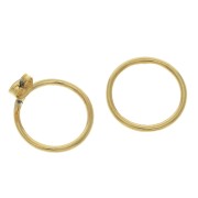 19.5mm Zamac circle-shaped design earstuds - fine Gold plated x2