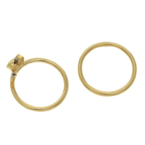 19.5mm Zamac circle-shaped design earstuds - fine Gold plated x2