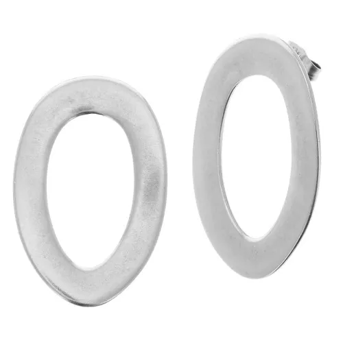 32.5x21mm Zamac oval-shaped design earstuds - Fine Antique silver plating x2