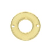 18mm 2-hole Round hollowed spacer - fine Gold plated x1