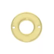 18mm 2-hole Round hollowed spacer - fine Gold plated x1