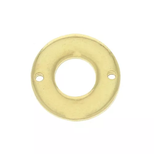 18mm 2-hole Round hollowed spacer - fine Gold plated x1