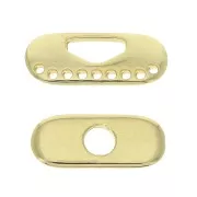 21x9mm Zamac toggle clasp for bracelet and multi-row necklace - Fine Gold plated x1