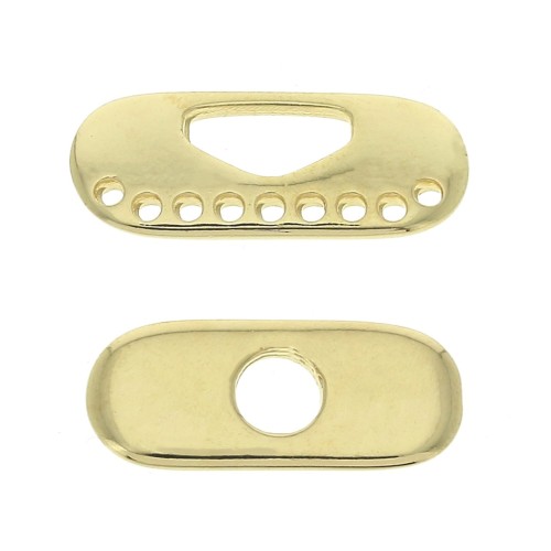 21x9mm Zamac toggle clasp for bracelet and multi-row necklace - Fine Gold plated x1
