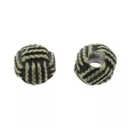 11mm Zamac ball of wool effect bead - Bronze Tone x1