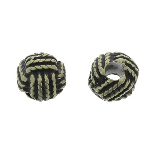 11mm Zamac ball of wool effect bead - Bronze Tone x1