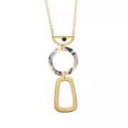 46x28mm Zamac trapezoid-shape pendant - fine Gold plated x1