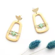 46x28mm Zamac trapezoid-shape pendant - fine Gold plated x1