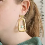 46x28mm Zamac trapezoid-shape pendant - fine Gold plated x1