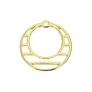 23mm Zamac round-shaped pendant - fine Gold plated x1|raw }}