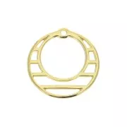 23mm Zamac round-shaped pendant - fine Gold plated x1