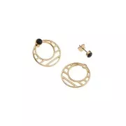 23mm Zamac round-shaped pendant - fine Gold plated x1