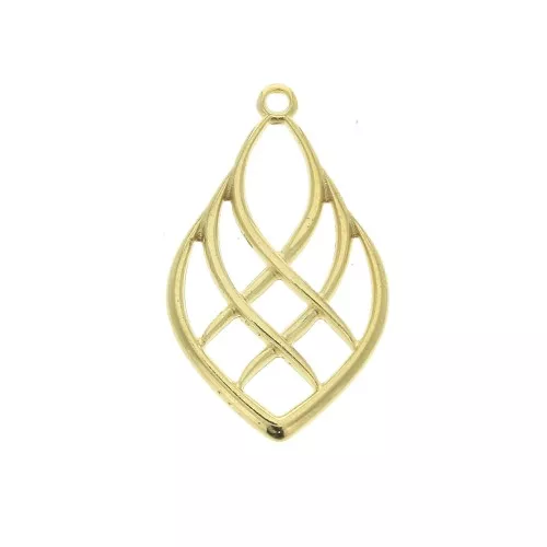 27x16mm Zamac drop-shaped pendant - fine Gold plated x1