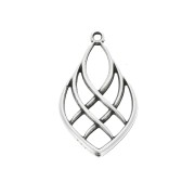 27x16mm Zamac drop-shaped pendant - Fine Antique silver plating x1|raw }}