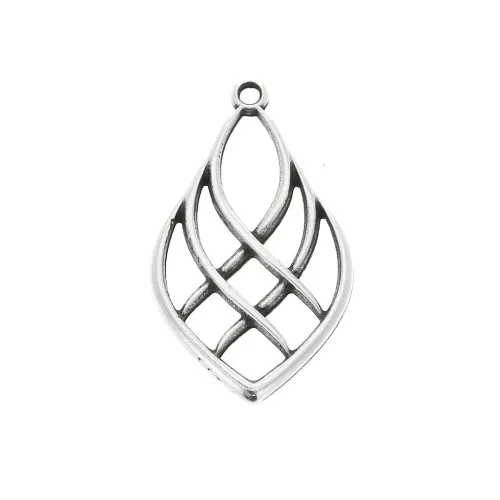 27x16mm Zamac drop-shaped pendant - Fine Antique silver plating x1