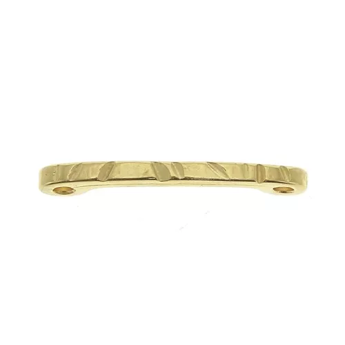20x4mm Zamac 2-hole decorated bar spacer - fine Gold plated x1