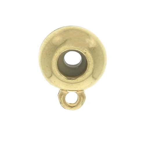 10 mm Dangle charm stopper bead with a 3mm hole - fine Gold plated x1