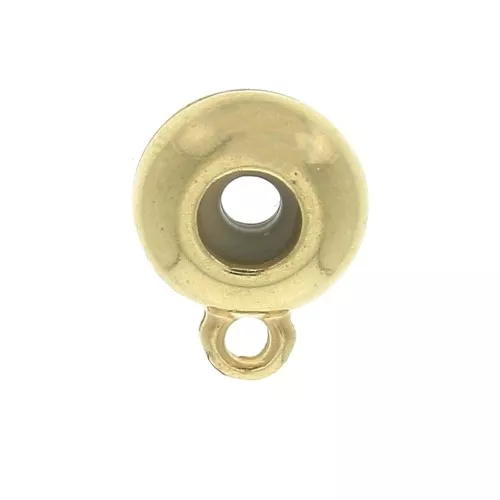 10 mm Dangle charm stopper bead with a 3mm hole - fine Gold plated x1