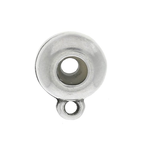 10 mm Dangle charm stopper bead with a 3mm hole - Fine Antique silver plating x1