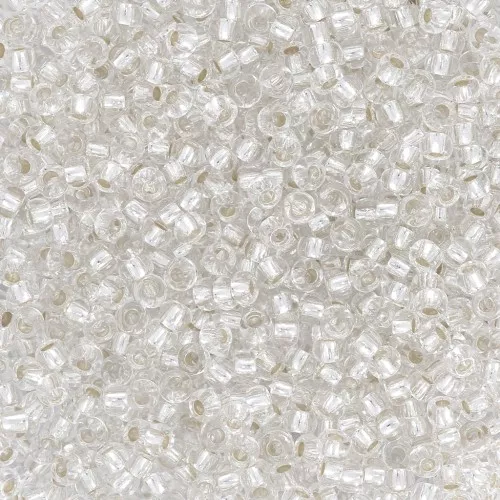 Preciosa Seed Beads 11/0 2 mm - Crystal Silver Lined x20g