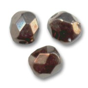 Fire Polished faceted round beads 6mm Dark Bronze x25