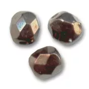 Fire Polished faceted round beads 6mm Dark Bronze x25