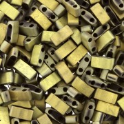 5x2.3x1.9mm Miyuki Half Tila Beads HTL-55112 - Black Amber Full Mat x10g